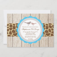 5x7 Giraffe Bird Couple Bridal Shower Invitation