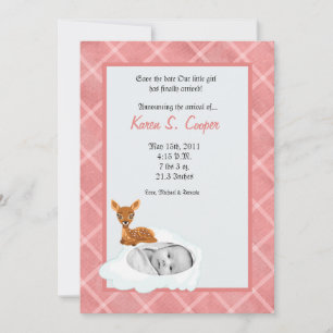 5x7 Girl Cloud PHOTO on Circle Birth Announcement