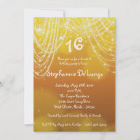 5x7 Glitz Glimmer Sweet 16 Birthday Invitation
