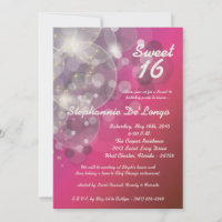 5x7 Glitz Glimmer Sweet 16 Birthday Invitation