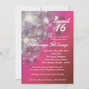 5x7 Glitz Glimmer Sweet 16 Birthday Invitation