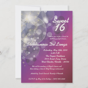 5x7 Glitz Glimmer Sweet 16 Birthday Invitation