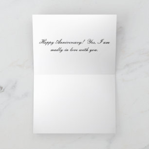 5x7 greeting card. Happy Anniversary panda bear Thank You Card
