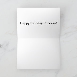 5x7 greeting card. Happy Birthday Princess! red Thank You Card