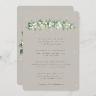 5x7 Greige Snowberry+Eucalyptus Wedding Itinerary