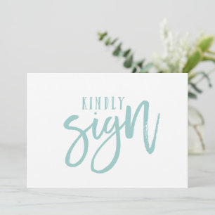 5X7 Guest Book Sign Brush (Light Turquoise)
