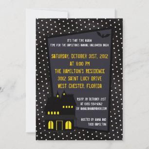5x7 Haunted House Halloween Party Invitation