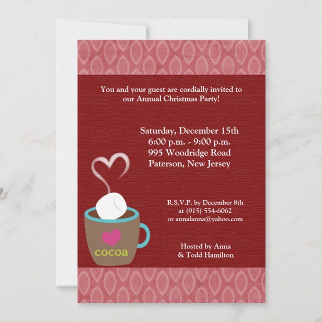 5x7 Hot Cup of Coco Invitation (Front)