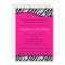 5x7 Hot Pink Zebra Print Baby Shower Invitation