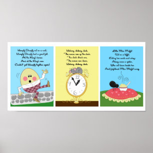 5x7 Humpty Hickory Miss Muffet Kids Room Wall Art