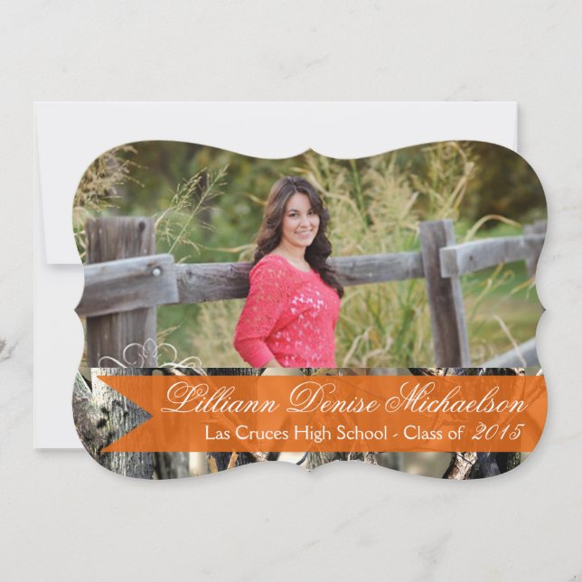 5x7 Hunters Camo Camouflage Senior Announcement (Front)