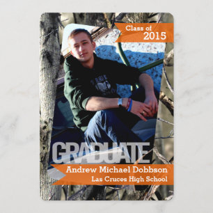 5x7 Hunters Camo Camouflage Senior Announcement