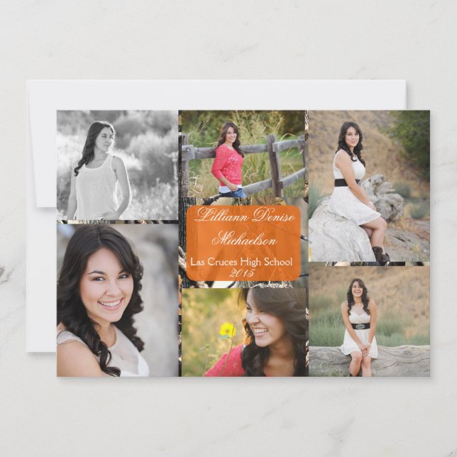 5x7 Hunters Camo Camouflage Senior Announcement (Front)