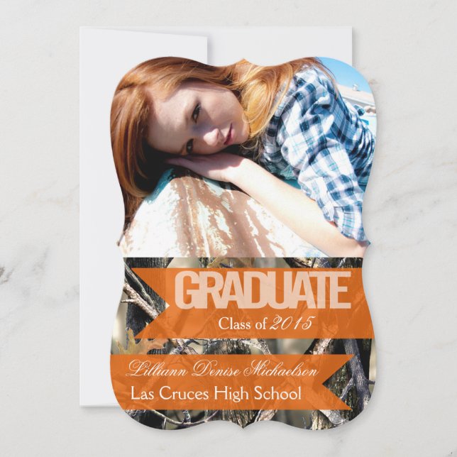 5x7 Hunters Camo Camouflage Senior Announcement (Front)