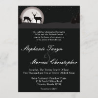 5x7 Hunters Moon Deer Buck Doe Wedding Invitation