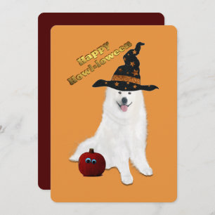 5X7 In. Flat Thank You Card Halloween Samoyed