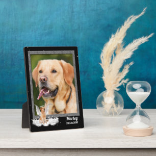 5x7 Inch Pet Memorial Photo with Golden Retriever Plaque