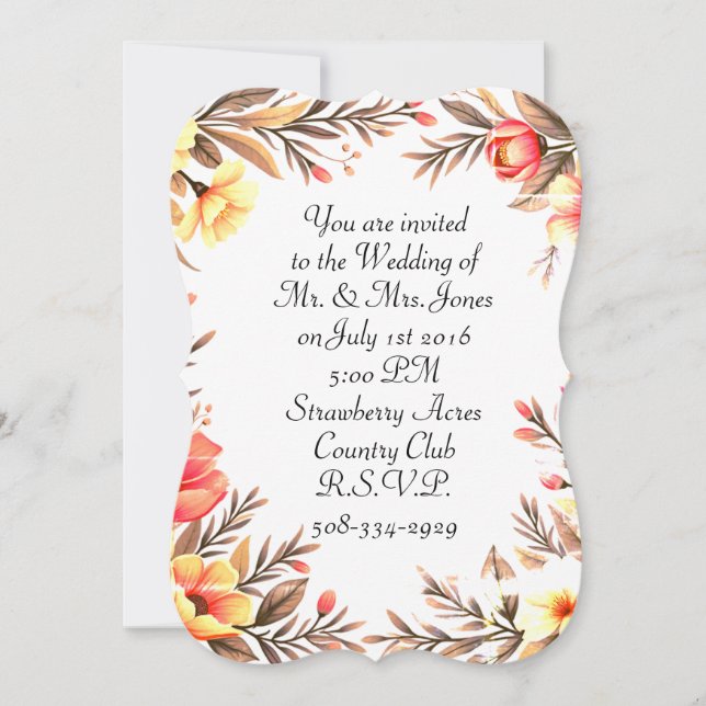 5x7 Invitation Bracket (Front)