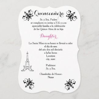 5x7 Invitation Bracket Quinceañera- Customise
