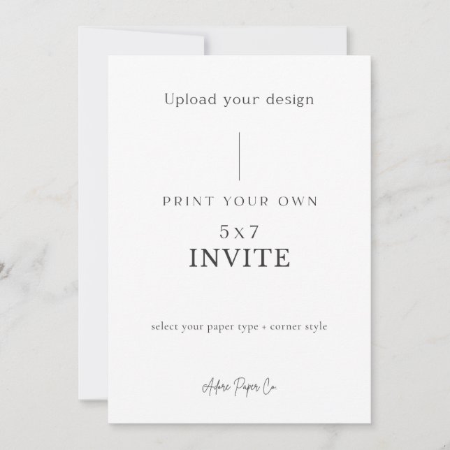 5x7 Invite: Upload Your Own Invitation (Front)