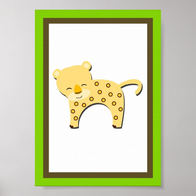 5X7 Jaguar Jungle Animal Wall Art (Front)