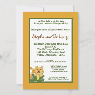 5x7 Jungle Babies Baby Shower Invitation