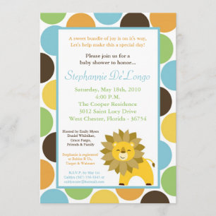 5x7 Jungle King Lion Safari Baby Shower Invitation