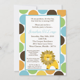 5x7 Jungle King Lion Safari Birthday Invitation