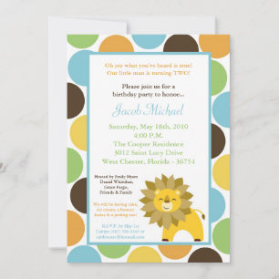 5x7 Jungle King Lion Safari Birthday Invitation