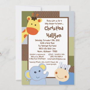5x7 Jungle Play Baby Shower Invitation
