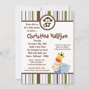 5x7 Jungle Play Baby Shower Invitation