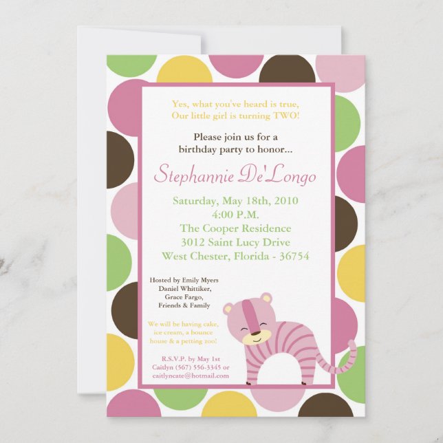 5x7 Jungle Queen Tiger Birthday Party Invitation (Front)