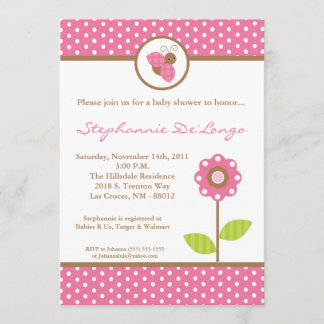 5x7 Lady Bug Spring Insect Baby Shower Invitation
