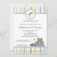 5x7 Leap Frog Turtle Bee Baby Shower Invitation
