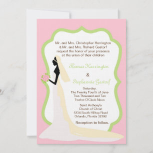 5x7 Light Pink Bride Wedding Invitation