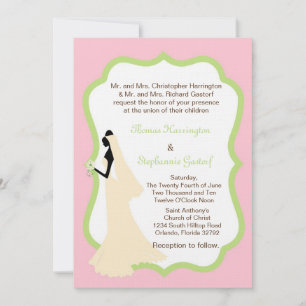 5x7 Light Pink Bride Wedding Invitation
