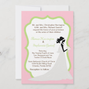 5x7 Light Pink Bride Wedding Invitation