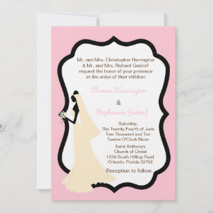 5x7 Light Pink Bride Wedding Invitation