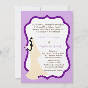 5x7 Light Purple Bride Wedding Invitation