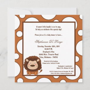 5x7 Lion Pok-a-Dot Baby Shower Invitation