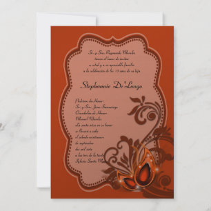 5x7 Masquerade Quinceanera Birthday Invitation