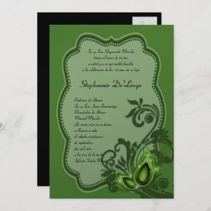 5x7 Masquerade Quinceanera Birthday Invitation