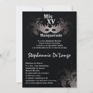 5x7 Masquerade Quinceanera Birthday Invitation