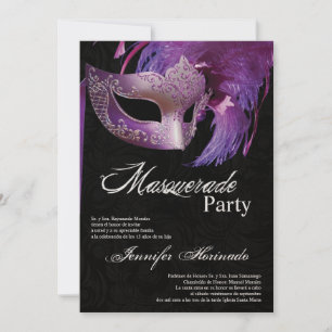 5x7 Masquerade Quinceanera Birthday Invitation