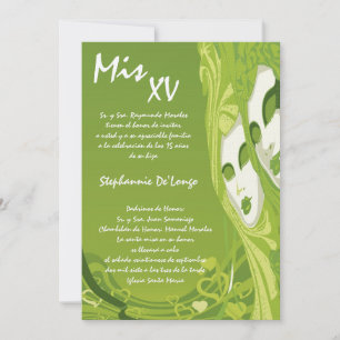 5x7 Masquerade Quinceanera Birthday Invitation