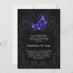5x7 Masquerade Quinceanera Birthday Invitation