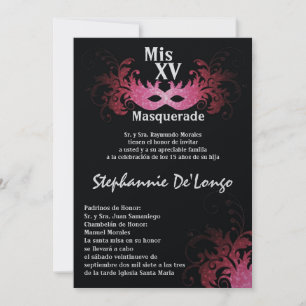 5x7 Masquerade Quinceanera Birthday Invitation