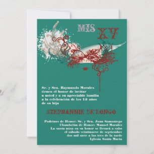 5x7 Masquerade Quinceanera Birthday Invitation