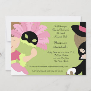5x7 MasqueradeBall Halloween Bash Party Invitation