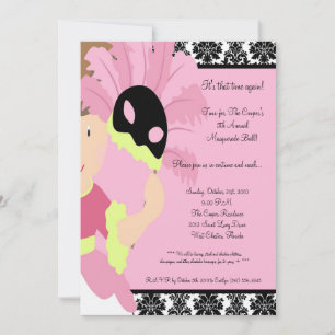 5x7 MasqueradeBall Halloween Bash Party Invitation
